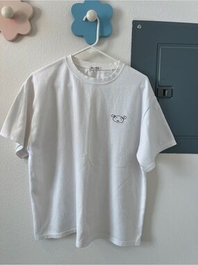 White Tee with Cute Doggy Face (OS)